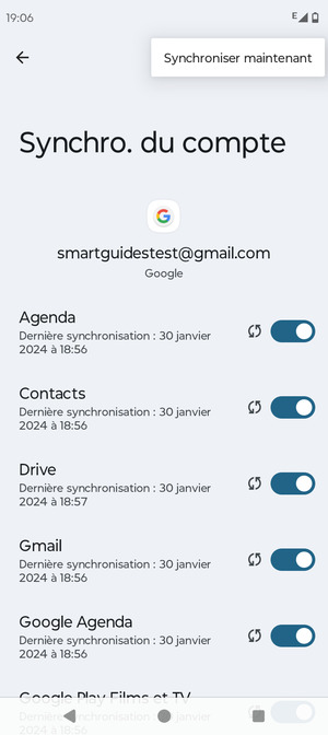 Sélectionnez Synchroniser maintenant