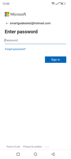 Enter your password and select Sign in