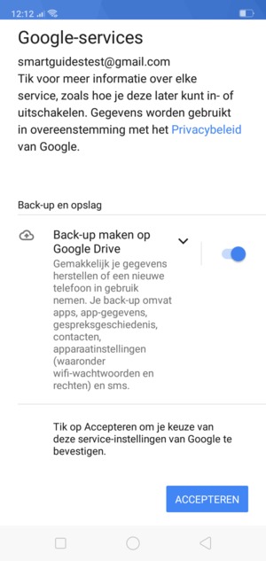 Selecteer ACCEPTEREN