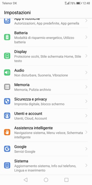 Scorri e seleziona Sistema