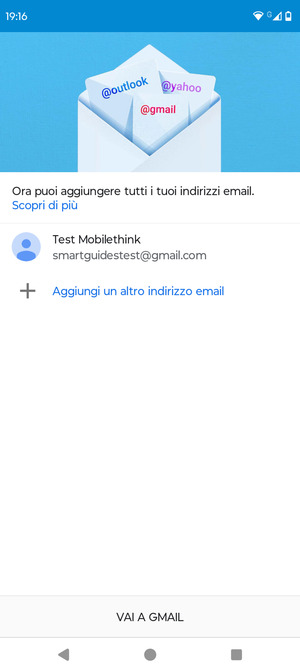 Seleziona VAI A GMAIL