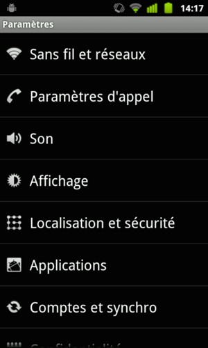 Sélectionnez Sans fil
et réseaux