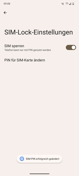 Ihre SIM-PIN wurde geändert