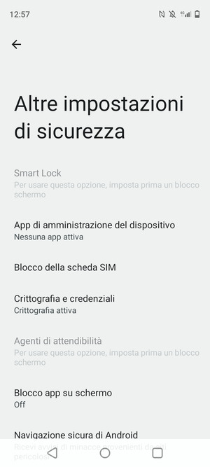 Seleziona Blocco della scheda SIM