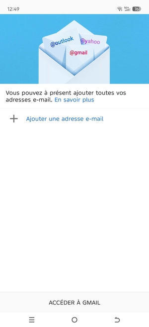 Sélectionnez Ajouter une adresse e-mail