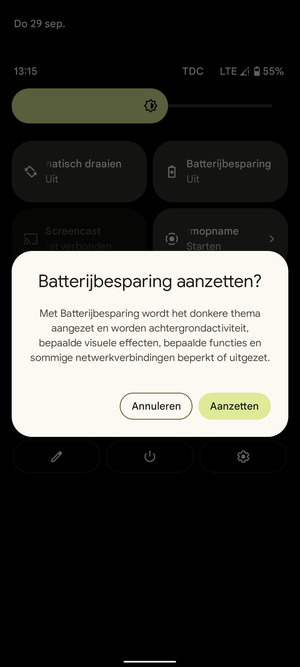 Selecteer Aanzetten