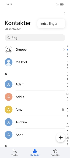 Vælg Indstillinger