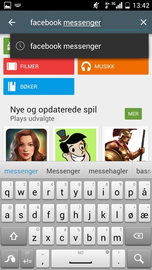 Skriv inn applikasjonsnavnet og velg Søk
