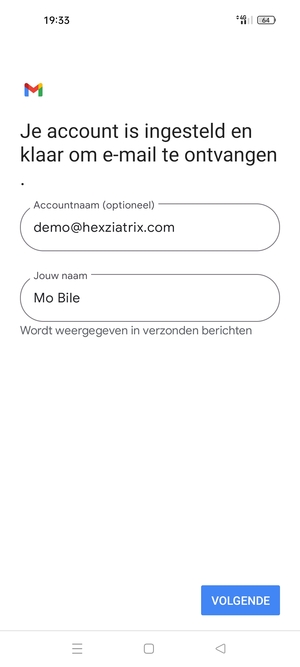 Geef uw account een naam en voer uw naam in. Selecteer VOLGENDE