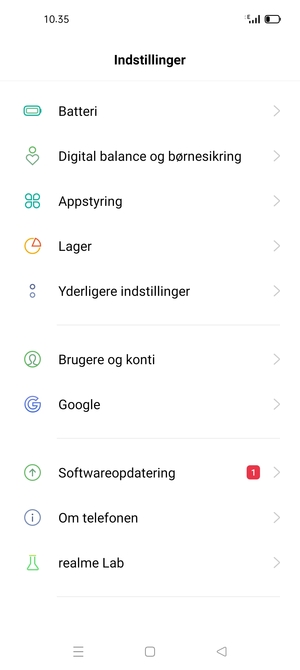 Scroll til og vælg Softwareopdatering