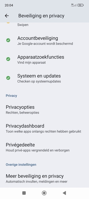 Scroll naar en selecteer Systeem en updates