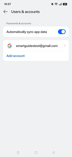 Select your Google account