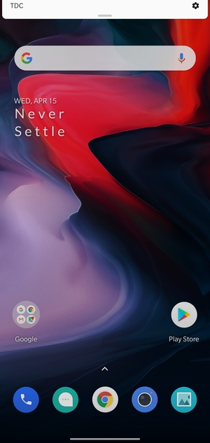 Slide down the top menu