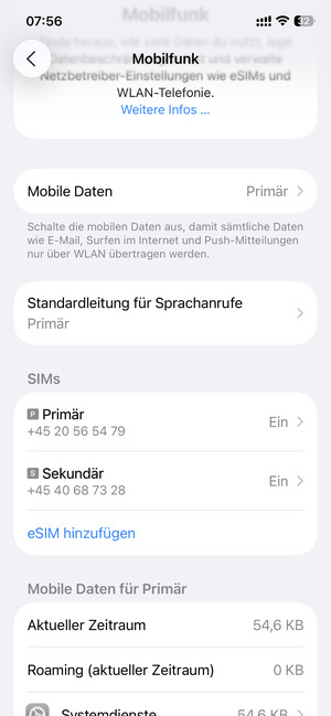 Ihre eSIM wurde
nun aktiviert