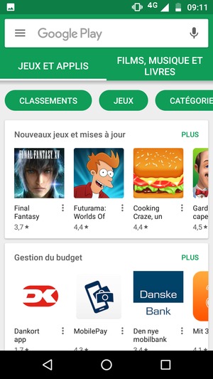 Sélectionnez la barre de Recherche