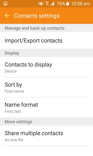 Select Import/Export contacts