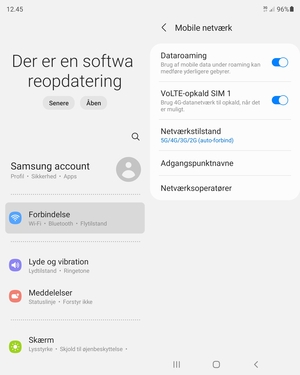 Slå Dataroaming til eller fra