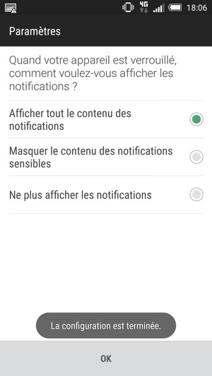 Sélectionnez votre option préférée et sélectionnez OK