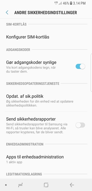 Vælg Konfigurer SIM-kortlås