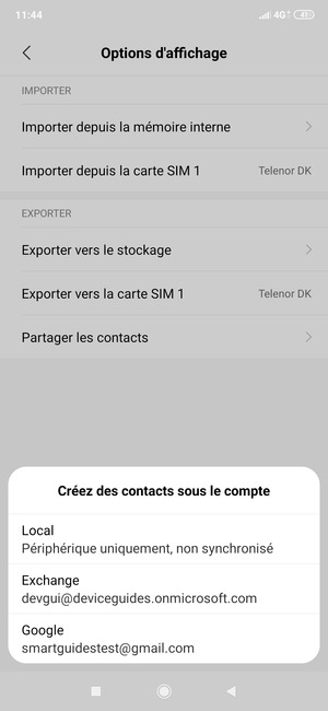 Sélectionnez votre compte Google