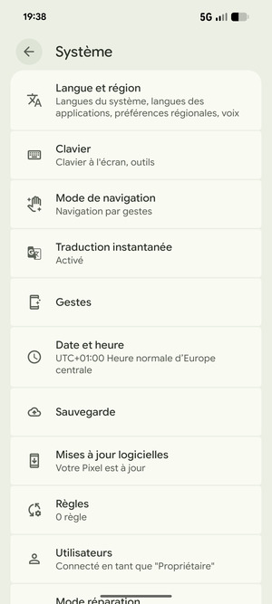 Sélectionnez Mises à jour logicelles