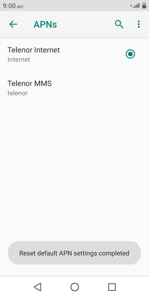 Your phone will reset to default Internet and MMS settings
