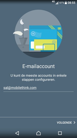 Voer uw e-mailadres in en selecteer VOLGENDE