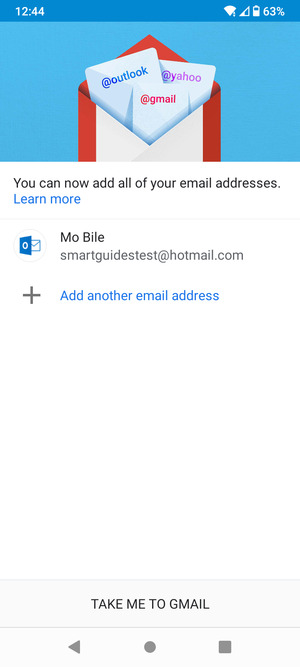 Select TAKE ME TO GMAIL