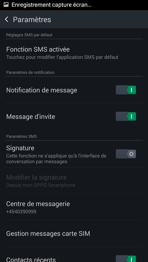 Sélectionnez Centre de messagerie