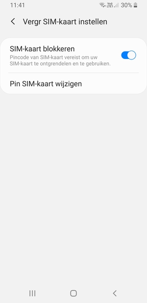 Selecteer Pin SIM-kaart wijzigen