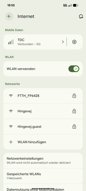 Wählen Sie das Wireless-Netzwerk, zu dem Sie eine Verbindung herstellen möchten