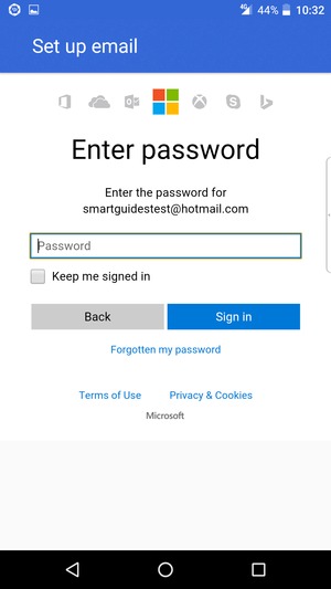Enter your password and select Sign in