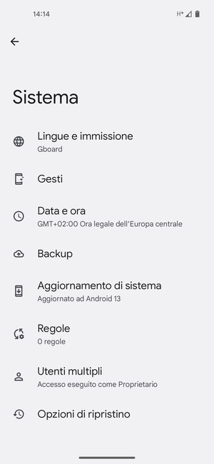 Seleziona Aggiornamento di sistema