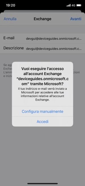 Seleziona Configura manualmente