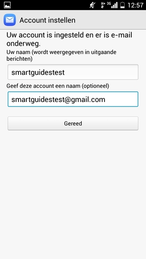 Geef uw account een naam en voer uw naam in. Selecteer Gereed / Volgende
