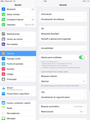Seleccione General y Actualización software