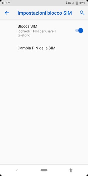 Seleziona Cambia PIN della SIM