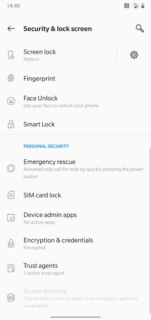 Select SIM card lock