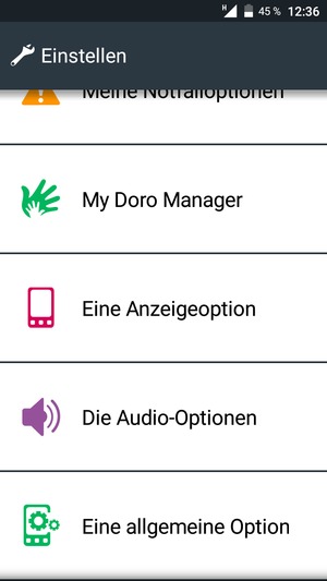 Scrollen Sie und wählen Sie Eine allgemeine Option