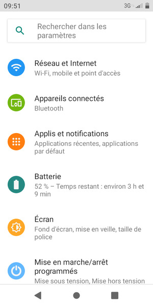 Sélectionnez Réseau et Internet