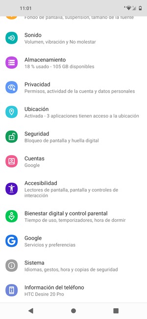 Desplácese y seleccione Sistema
