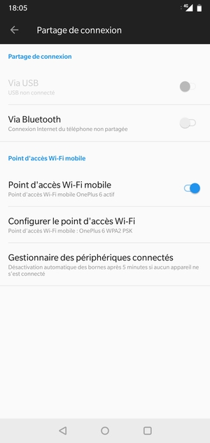 Votre téléphone est maintenant configuré pour être utilisé comme modem