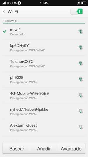 Ahora está conectado a la red Wi-Fi