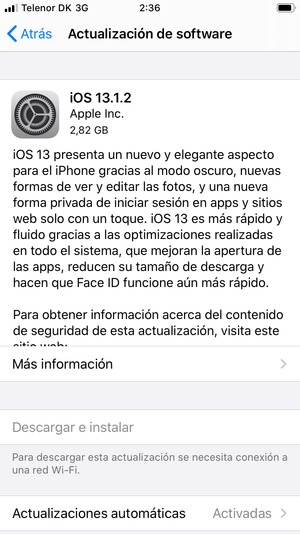 Si su teléfono no está actualizado, seleccione Descargar e instalar