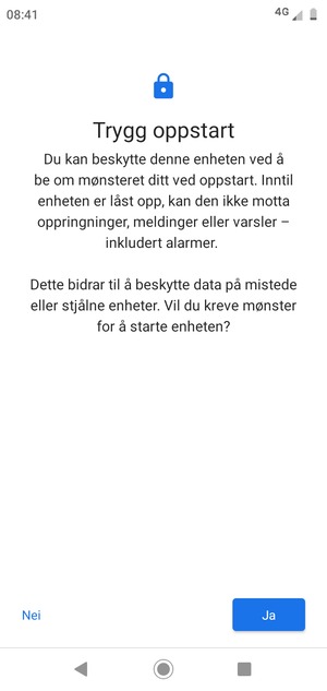 Velg ønsket alternativ