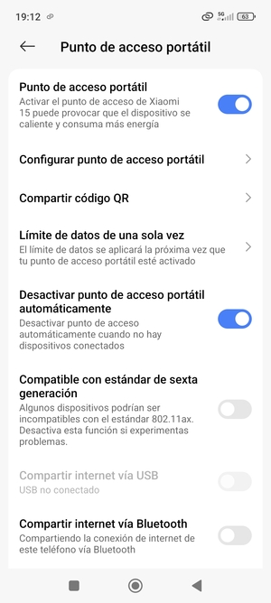 El teléfono ha sido configurado para su uso como módem
