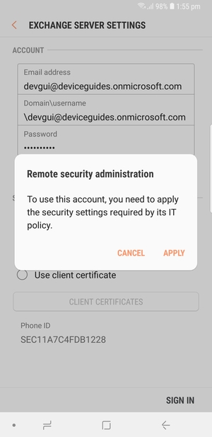 Select APPLY
