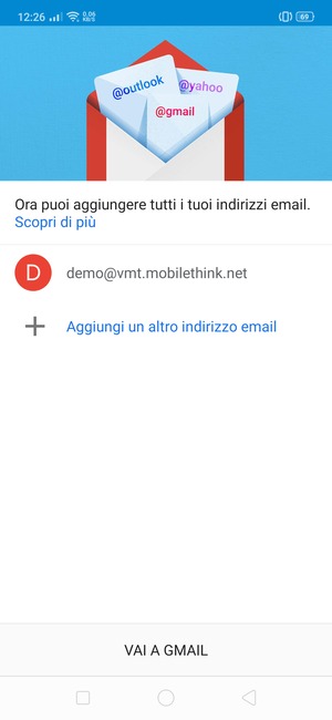 Seleziona VAI A GMAIL
