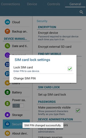 Your SIM PIN has been changed