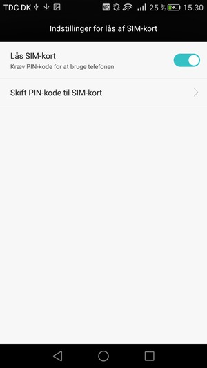 Vælg Skift PIN-kode til SIM-kort